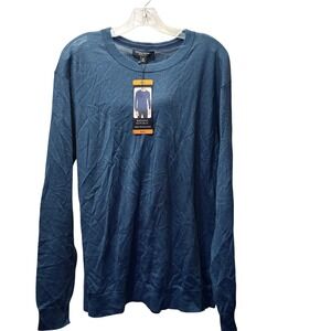 Banana Republic Mens Merino Wool Crew Neck Sweater Blue XXL NWT